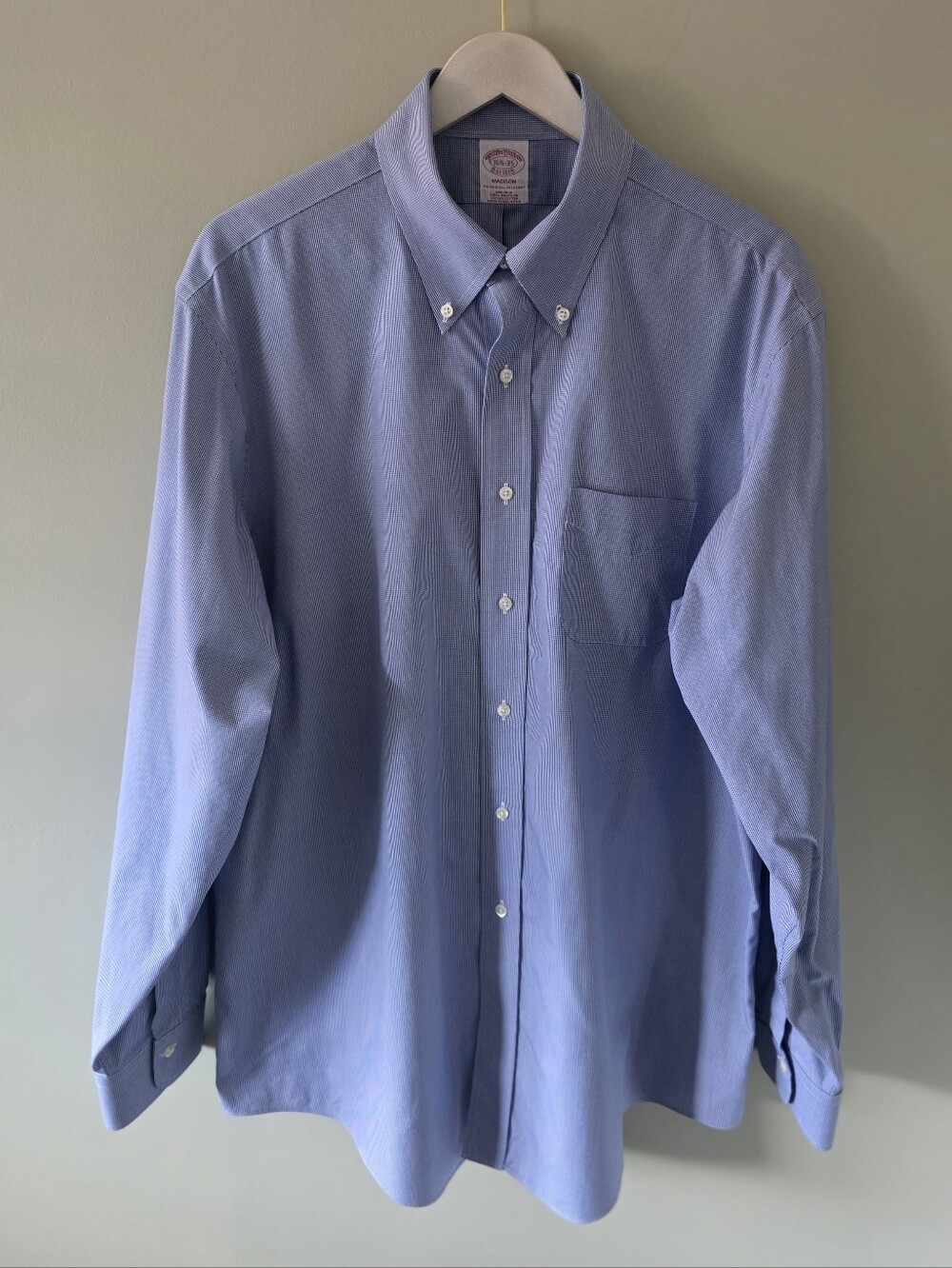 NWOT Brooks Brothers Houndstooth Supima Cotton Dress Shirt Size 16.5 Old Money